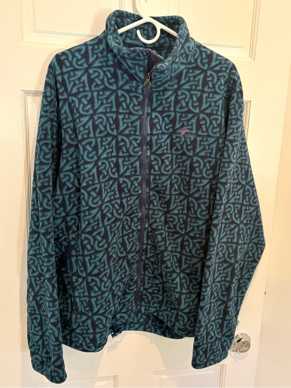 Lowe Alpine Teal and Navy Patterned Fleece Jacket